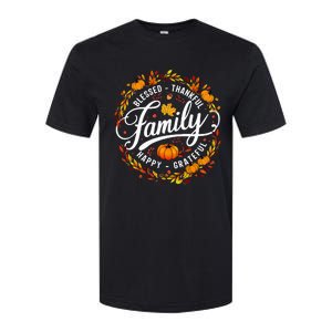 Blessed Thankful Happy Grateful Family Matching Thanksgiving Softstyle CVC T-Shirt