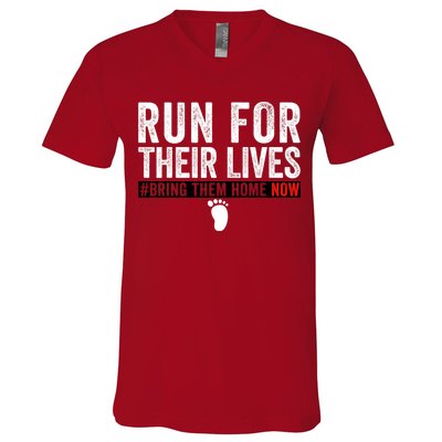 Bring Them Home Now Run For Their Lives V-Neck T-Shirt