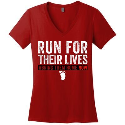Bring Them Home Now Run For Their Lives Women's V-Neck T-Shirt