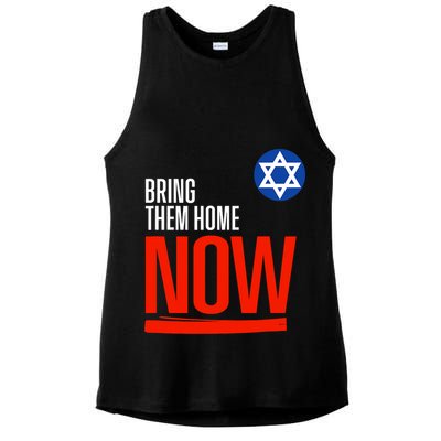 Bring Them Home Now! Stand With Israel Star Of David Ladies PosiCharge Tri-Blend Wicking Tank
