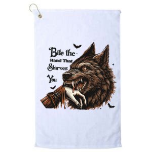 Bite The Hand That Starves You Fierce Werewolf Graphic Gothic Hall Platinum Collection Golf Towel