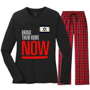 Bring Them Home Now! Stand With Israel Flag Women's Long Sleeve Flannel Pajama Set 