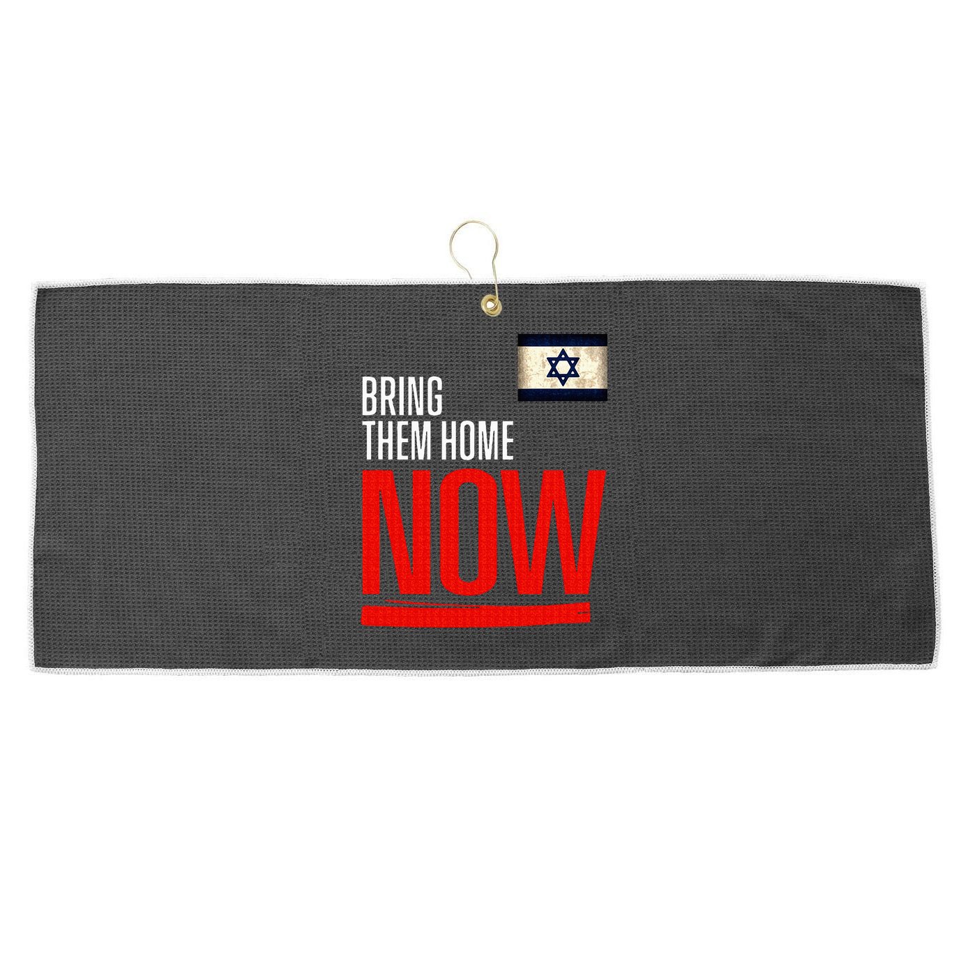 Bring Them Home Now! Stand With Israel Flag Large Microfiber Waffle Golf Towel