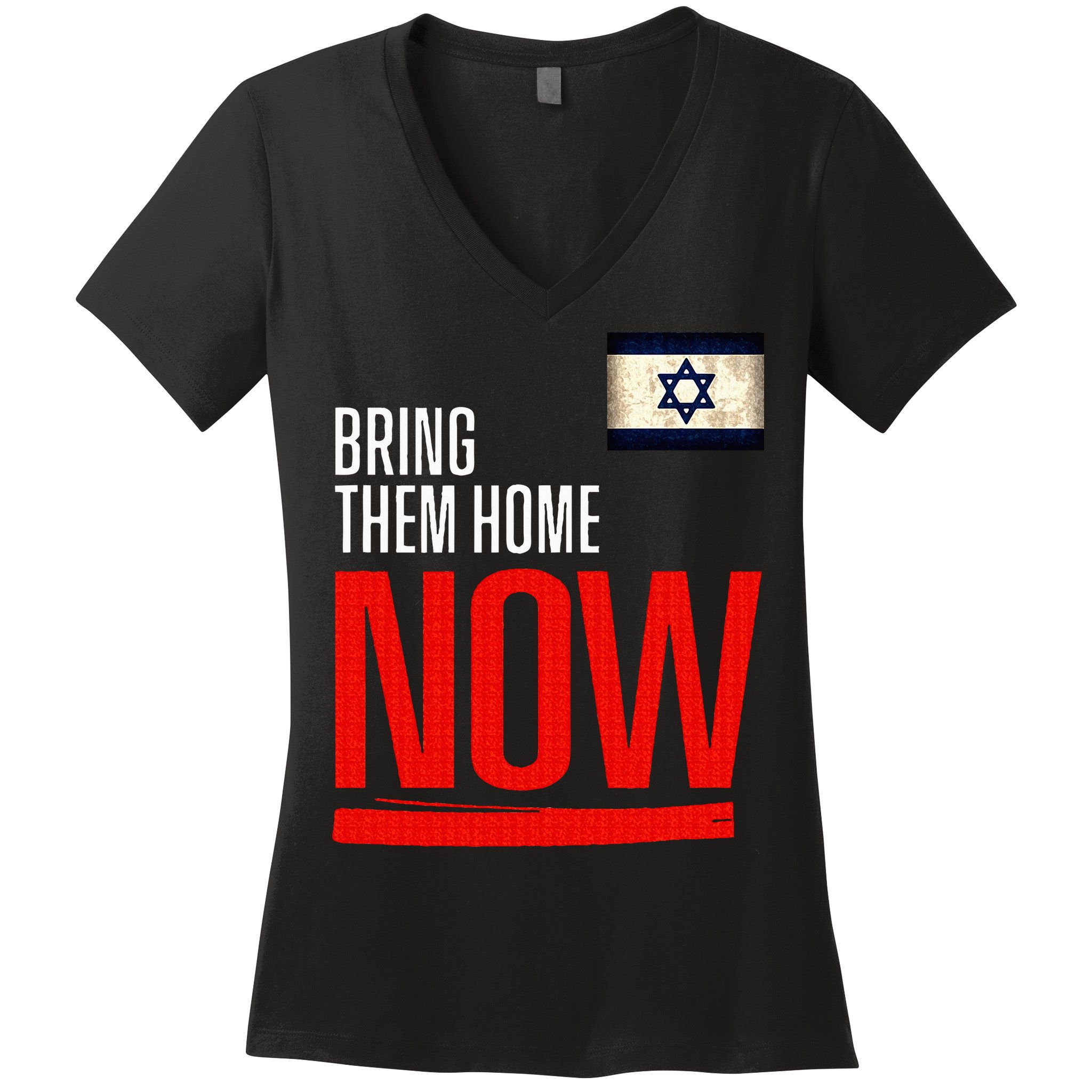 Bring Them Home Now! Stand With Israel Flag Women's V-Neck T-Shirt