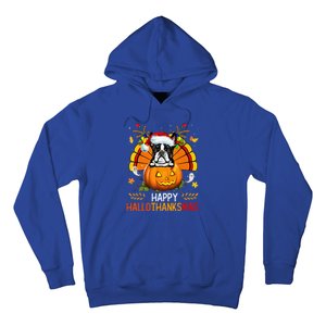 Boston Terrier Happy Hallothanksmas Halloween Christmas Hoodie