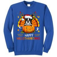 Boston Terrier Happy Hallothanksmas Halloween Christmas Sweatshirt