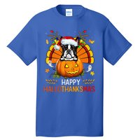 Boston Terrier Happy Hallothanksmas Halloween Christmas Tall T-Shirt