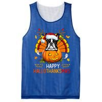 Boston Terrier Happy Hallothanksmas Halloween Christmas Mesh Reversible Basketball Jersey Tank