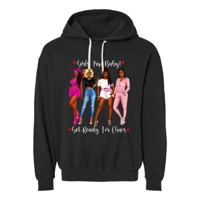 Black Trip Holidays With Friends African Diva Garment-Dyed Fleece Hoodie