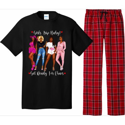 Black Trip Holidays With Friends African Diva Pajama Set