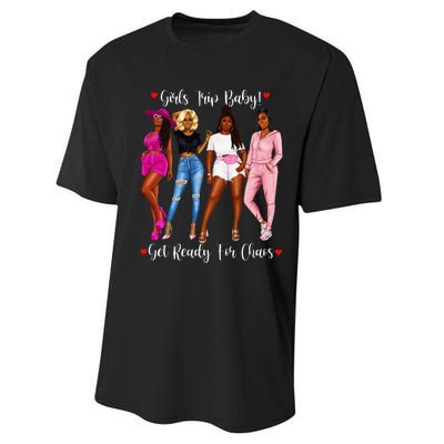 Black Trip Holidays With Friends African Diva Performance Sprint T-Shirt