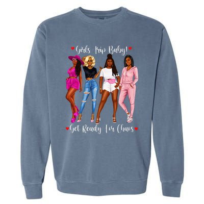 Black Trip Holidays With Friends African Diva Garment-Dyed Sweatshirt