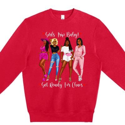 Black Trip Holidays With Friends African Diva Premium Crewneck Sweatshirt