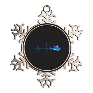 Bluefin Tuna Heartbeat Ekg Pulseline Deep Sea Fishing Metallic Star Ornament