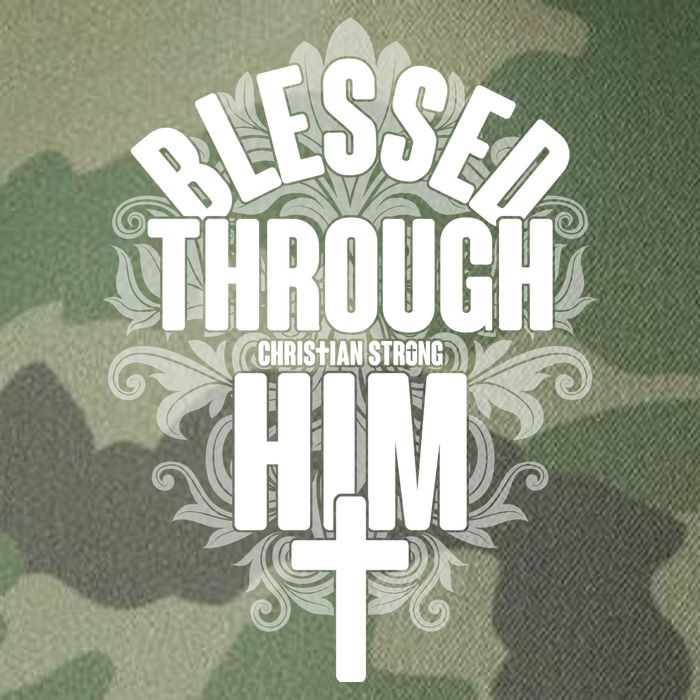 Blessed Through Him Christian Strong Legacy Tie Dye Trucker Hat