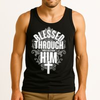 Blessed Through Him Christian Strong Tank Top