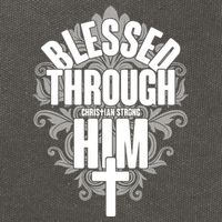 Blessed Through Him Christian Strong Cotton Canvas Backpack