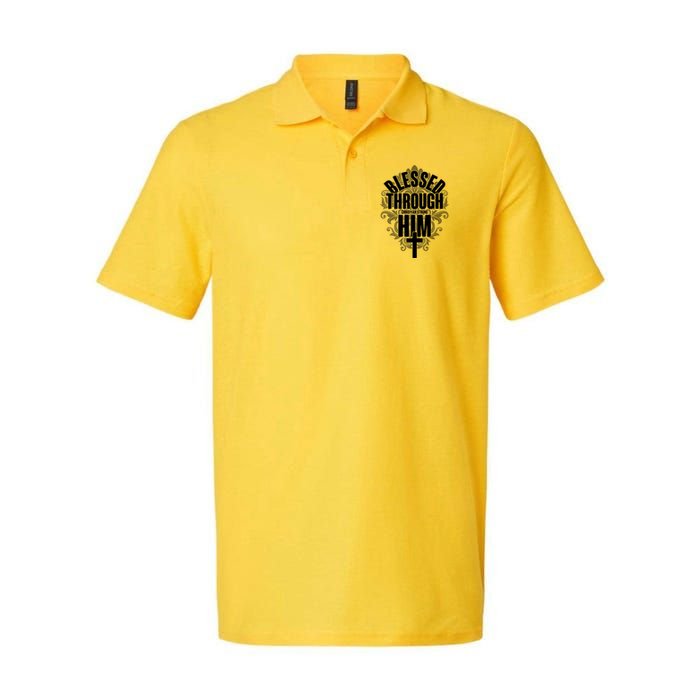 Blessed Through Him Christian Strong Polo