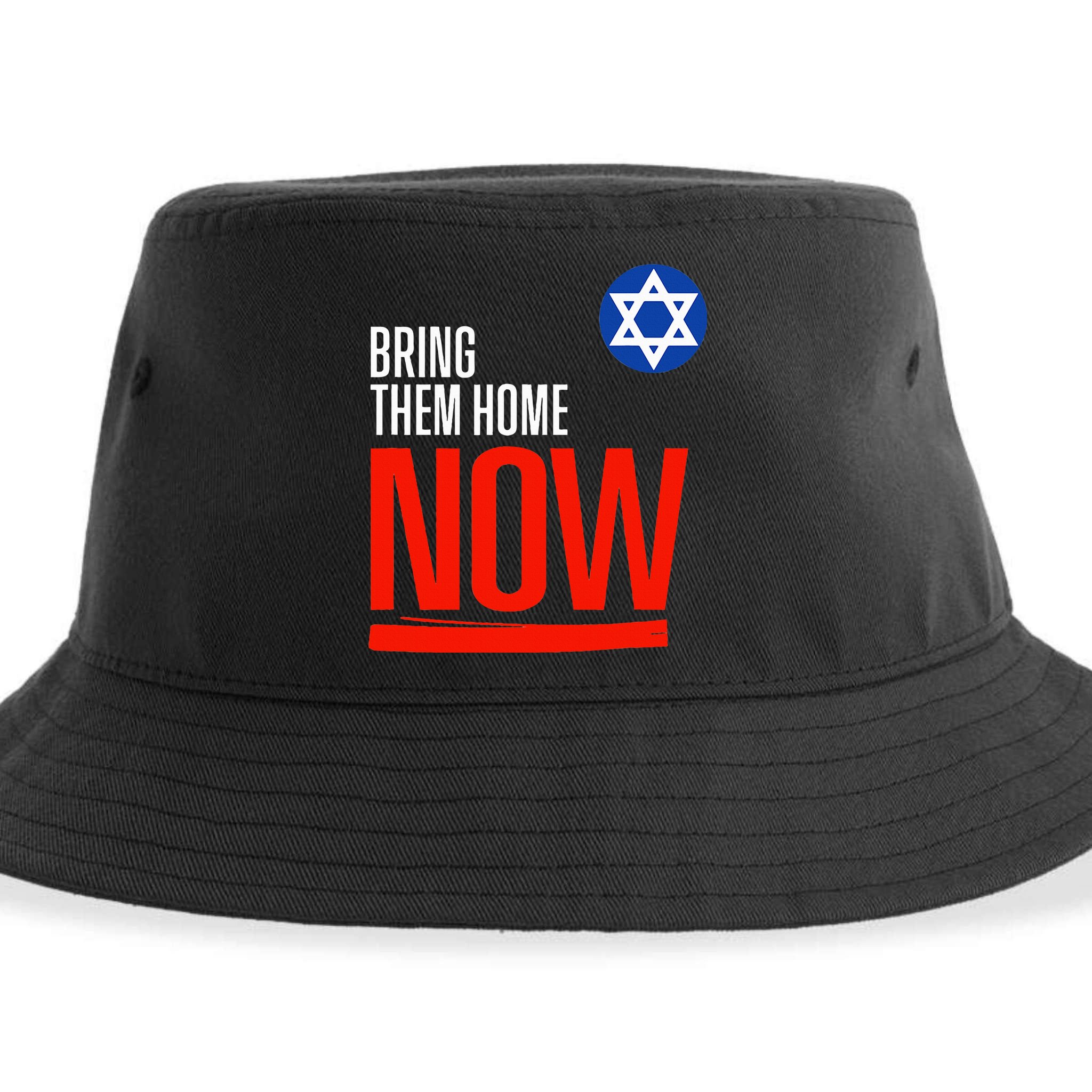 Bring Them Home Now! Stand With Israel Star of David Sustainable Bucket Hat