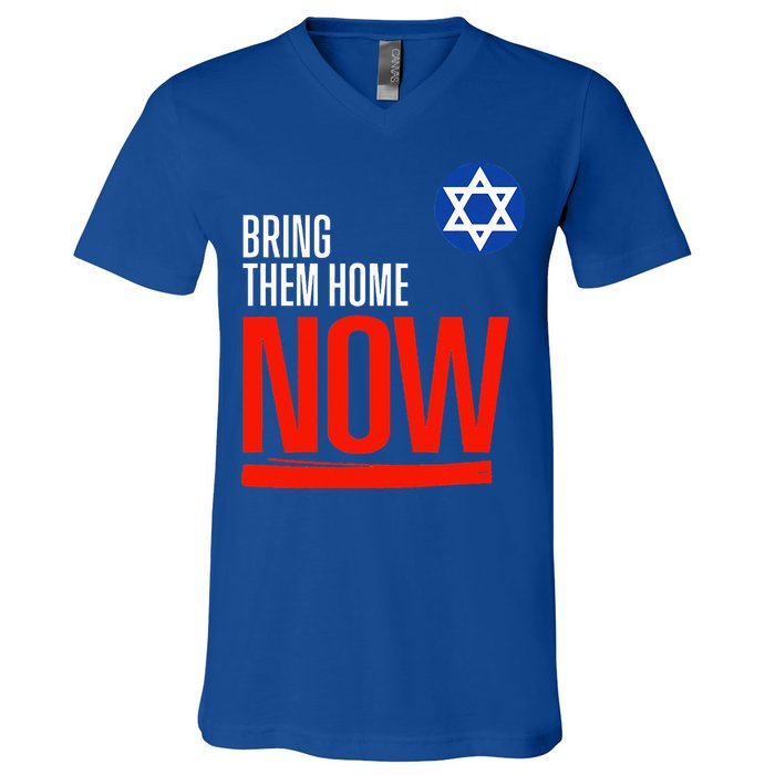 Bring Them Home Now! Stand With Israel Star of David V-Neck T-Shirt