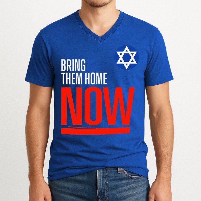 Bring Them Home Now! Stand With Israel Star of David V-Neck T-Shirt