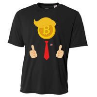 Bitcoin Trump Hair Cryptocurrency President Trump 45 47 Maga Cooling Performance Crew T-Shirt