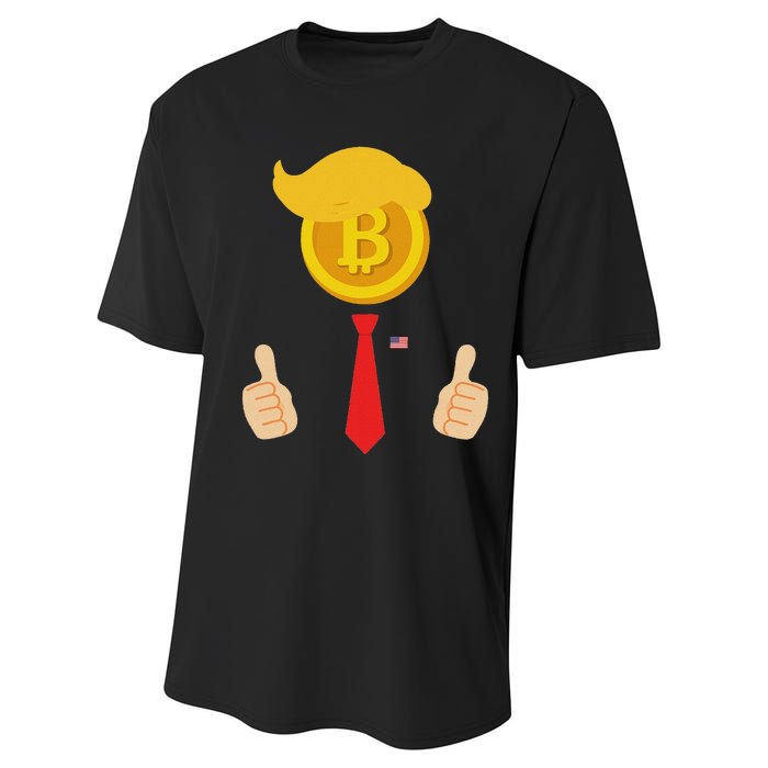 Bitcoin Trump Hair Cryptocurrency President Trump 45 47 Maga Performance Sprint T-Shirt