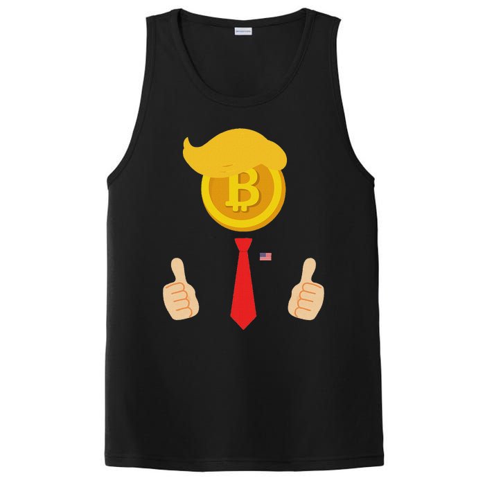 Bitcoin Trump Hair Cryptocurrency President Trump 45 47 Maga PosiCharge Competitor Tank