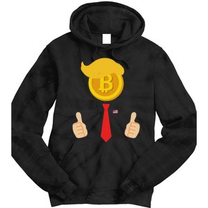 Bitcoin Trump Hair Cryptocurrency President Trump 45 47 Maga Tie Dye Hoodie