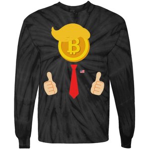 Bitcoin Trump Hair Cryptocurrency President Trump 45 47 Maga Tie-Dye Long Sleeve Shirt