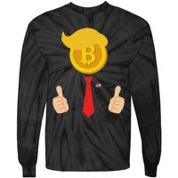 Bitcoin Trump Hair Cryptocurrency President Trump 45 47 Maga Tie-Dye Long Sleeve Shirt