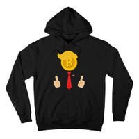 Bitcoin Trump Hair Cryptocurrency President Trump 45 47 Maga Tall Hoodie