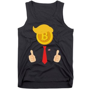 Bitcoin Trump Hair Cryptocurrency President Trump 45 47 Maga Tank Top