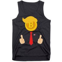 Bitcoin Trump Hair Cryptocurrency President Trump 45 47 Maga Tank Top