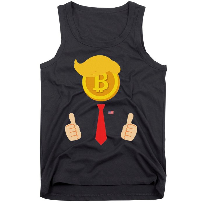 Bitcoin Trump Hair Cryptocurrency President Trump 45 47 Maga Tank Top