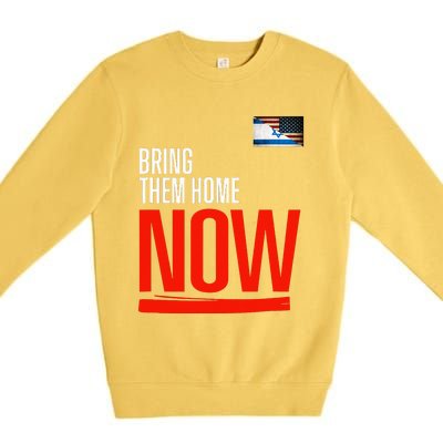 Bring Them Home Now! Stand With Israel Israel America Flag Premium Crewneck Sweatshirt