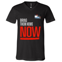 Bring Them Home Now! Stand With Israel Israel America Flag V-Neck T-Shirt