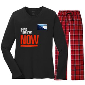 Bring Them Home Now! Stand With Israel Israel Alaska Flag Women's Long Sleeve Flannel Pajama Set 