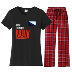 Bring Them Home Now! Stand With Israel Israel Alaska Flag Women's Flannel Pajama Set