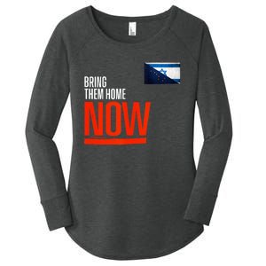 Bring Them Home Now! Stand With Israel Israel Alaska Flag Women's Perfect Tri Tunic Long Sleeve Shirt