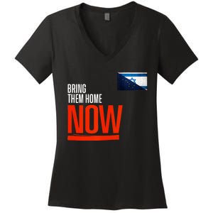 Bring Them Home Now! Stand With Israel Israel Alaska Flag Women's V-Neck T-Shirt