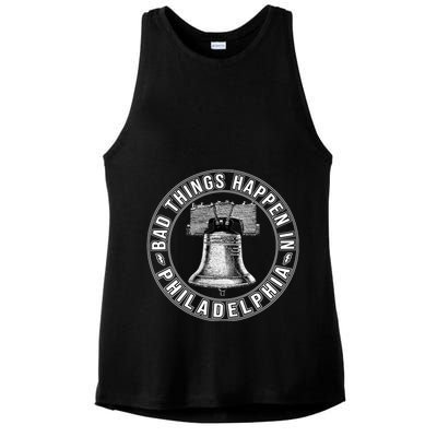 Bad Things Happen In Philadelphia Ladies PosiCharge Tri-Blend Wicking Tank