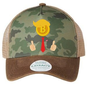 Bitcoin Trump Hair Cryptocurrency President Trump 45 47 Maga Legacy Tie Dye Trucker Hat