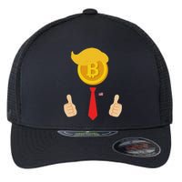 Bitcoin Trump Hair Cryptocurrency President Trump 45 47 Maga Flexfit Unipanel Trucker Cap