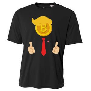 Bitcoin Trump Hair Cryptocurrency President Trump 45 47 Maga Cooling Performance Crew T-Shirt