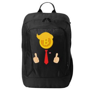 Bitcoin Trump Hair Cryptocurrency President Trump 45 47 Maga City Backpack