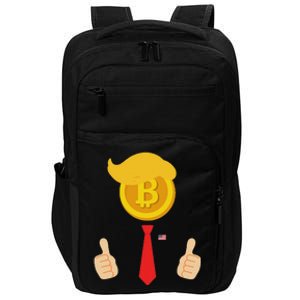 Bitcoin Trump Hair Cryptocurrency President Trump 45 47 Maga Impact Tech Backpack