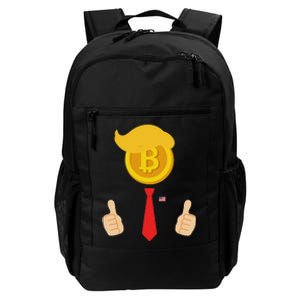 Bitcoin Trump Hair Cryptocurrency President Trump 45 47 Maga Daily Commute Backpack