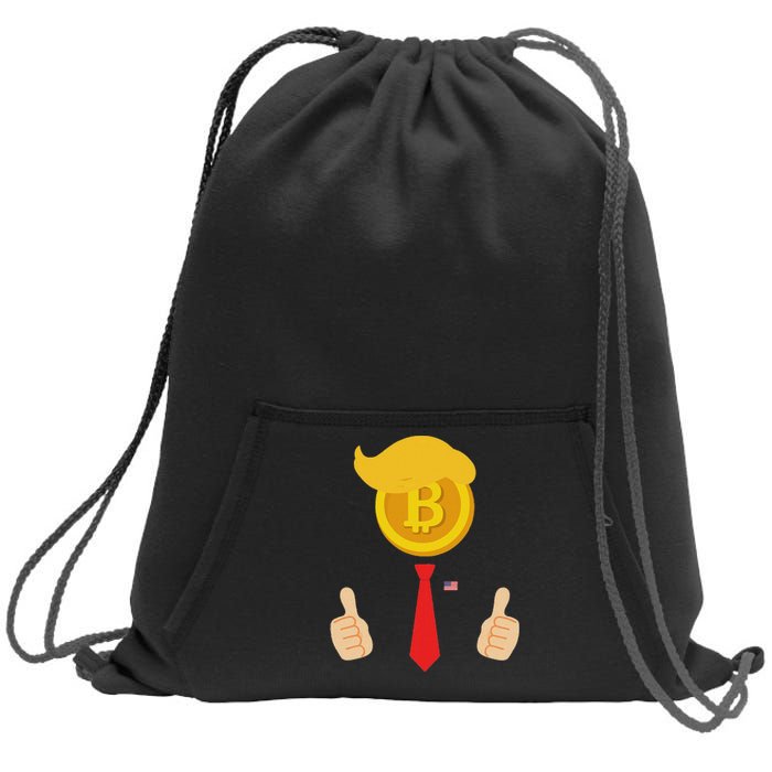 Bitcoin Trump Hair Cryptocurrency President Trump 45 47 Maga Sweatshirt Cinch Pack Bag