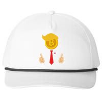 Bitcoin Trump Hair Cryptocurrency President Trump 45 47 Maga Snapback Five-Panel Rope Hat